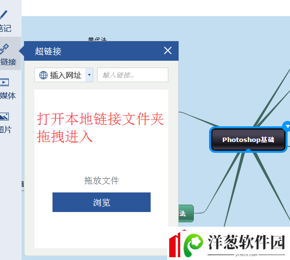 迅捷思维导图添加超链接的操作流程