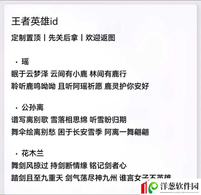 王者热门精选辅助角色名